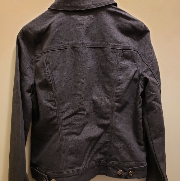 Baccini Snakeskin Print Denim Jacket Deep Blue - Picture 2 of 11